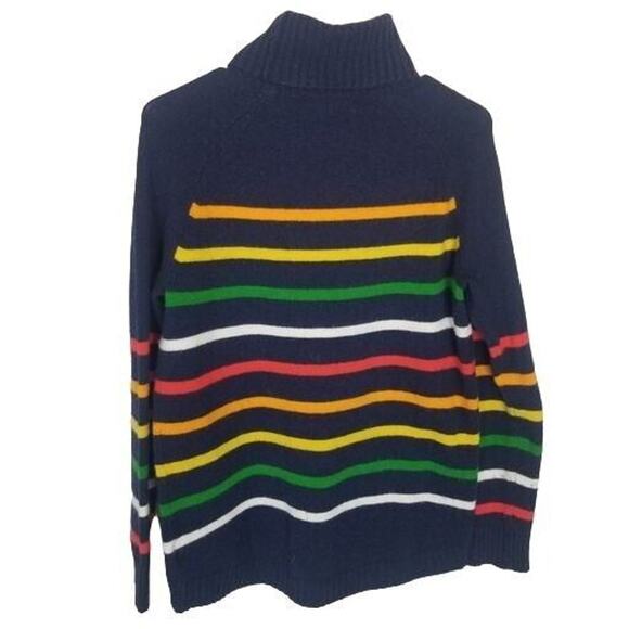 J. Crew Womens Wool Alpaca Striped Rainbow Sweater Sz XS Relaxed Preppy Classic - Picture 9 of 10